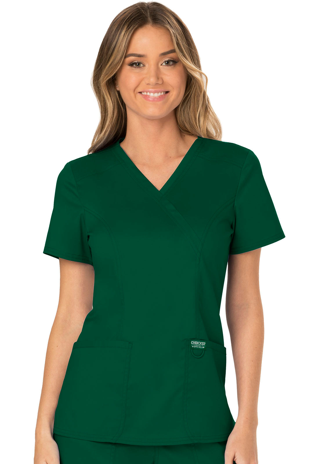 Women's Mock Wrap Top - Hunter Green